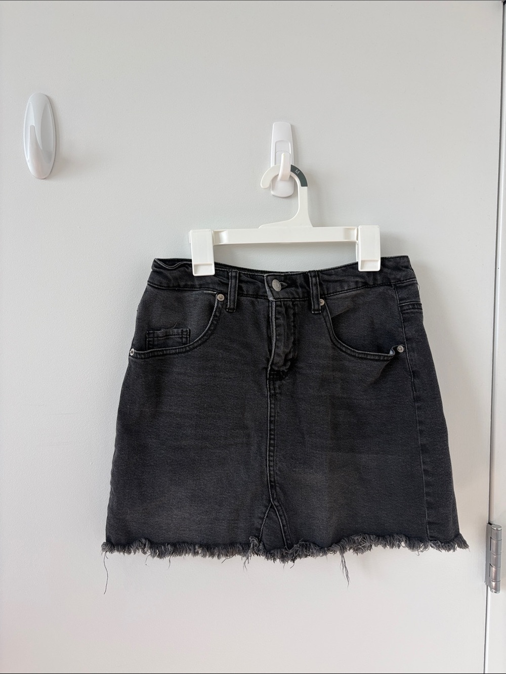 wild fable Black Frayed Hem Denim Mini Skirt